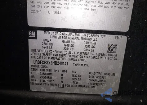 2017 Buick Envision Premium Ii z USA, uszkodzony, nr VIN LRBFXFSX2HD240141